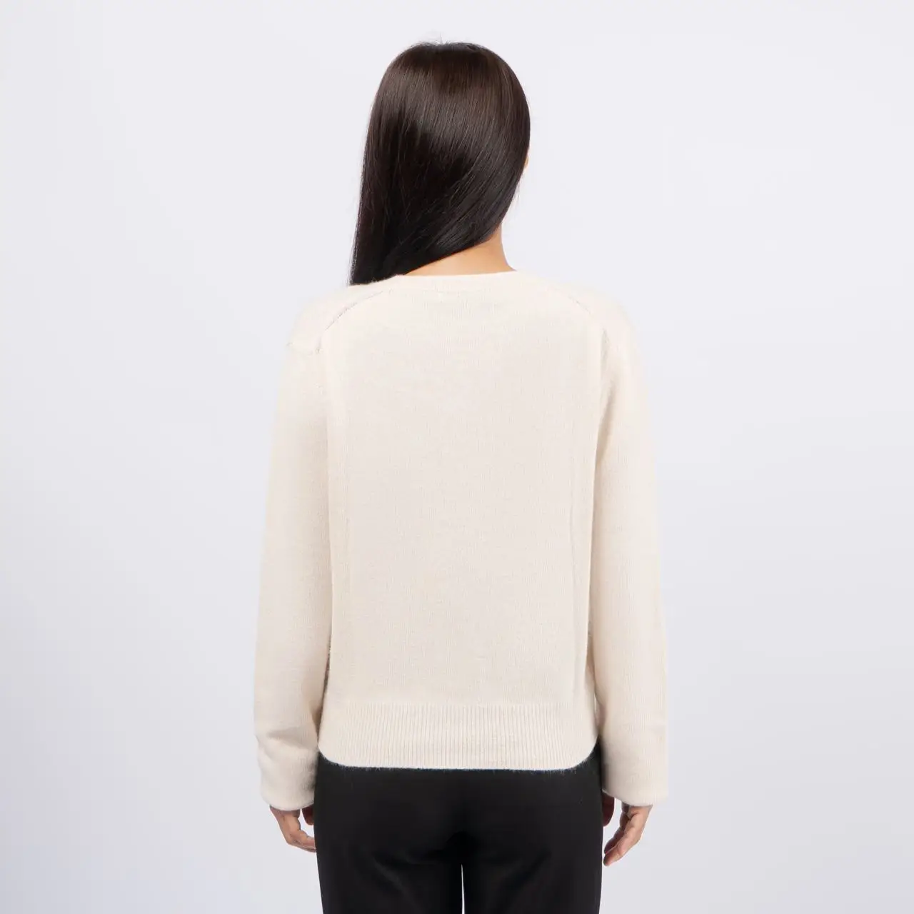 Mardi Mercredi Flower Raccoon Blended V-Neck Sweatshirt