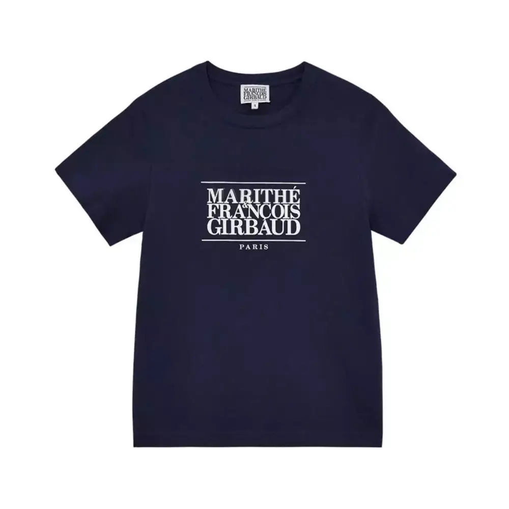 ★Marithe + Francois Girbaud★ W BASIC TEE navy Marithé François Girbaud W Classic Logo T-Shirt Navy – voilà.id