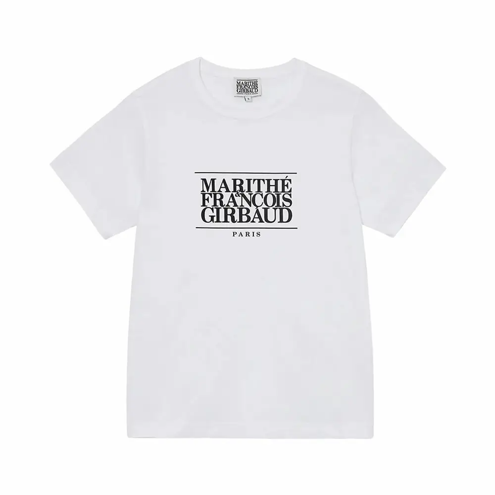 Marithé François Girbaud W Classic Logo Crop T-Shirt Navy