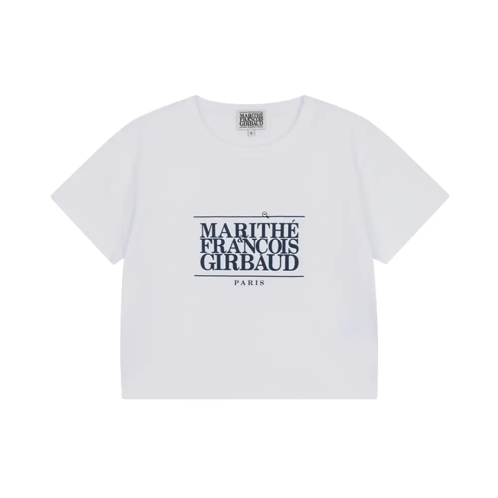 Marithé François Girbaud W Classic Logo Crop T-Shirt White