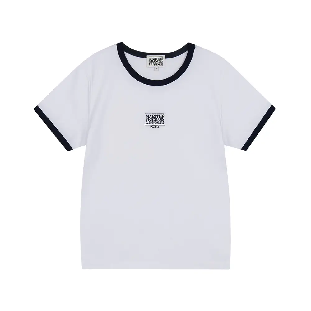 Marithé François Girbaud W Classic Logo Ringer T-Shirt White