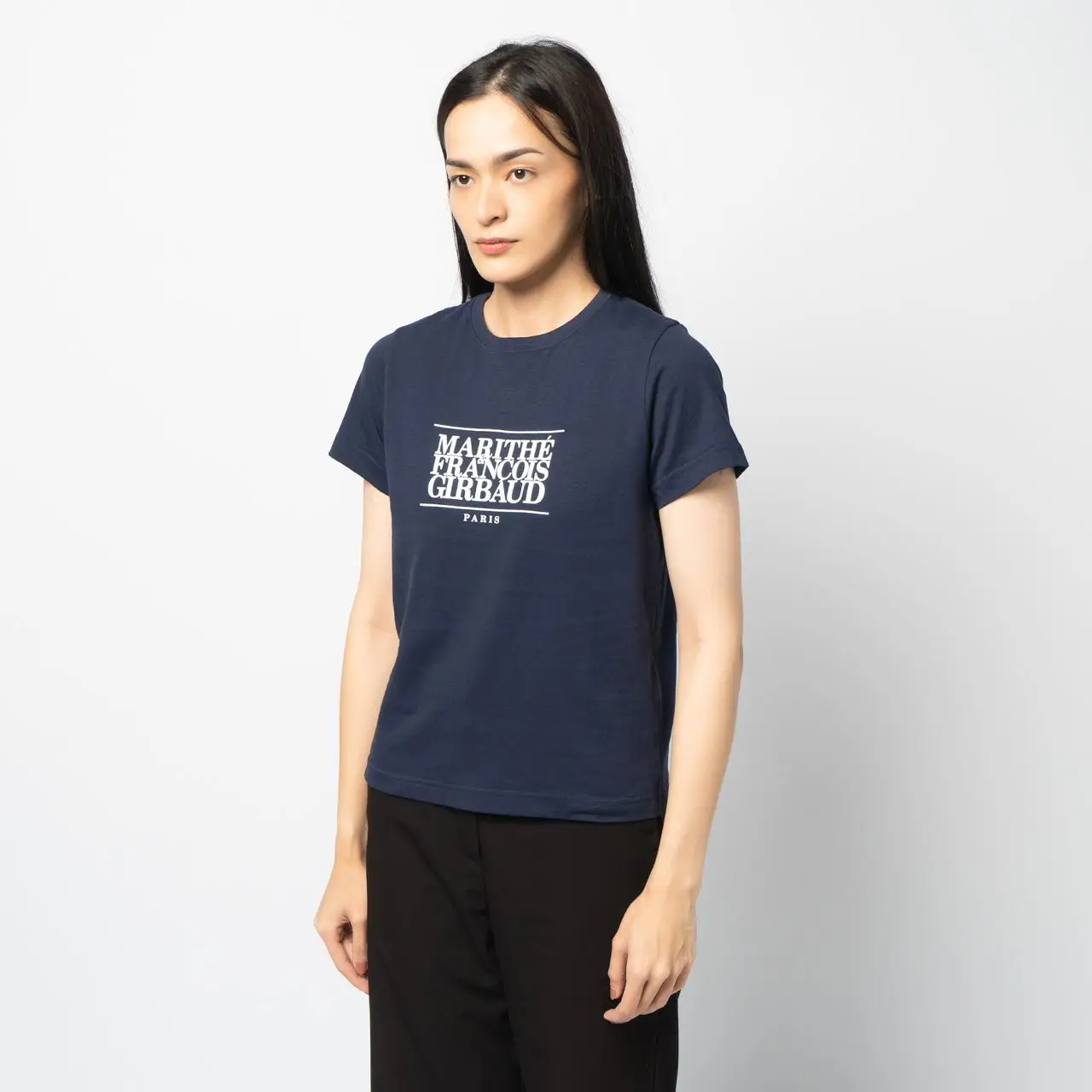 Marithé François Girbaud W Classic Logo T-Shirt Navy – voilà.id