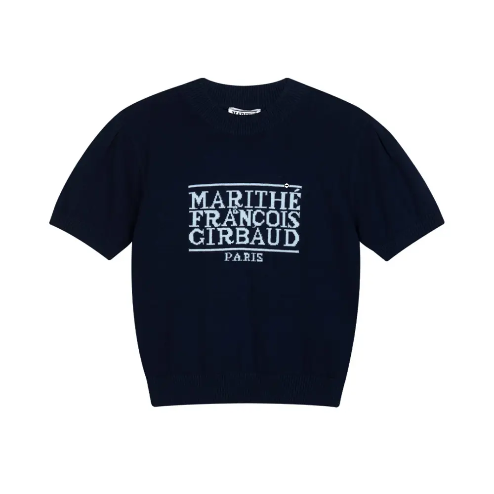 Marithé François Girbaud Classic Logo Half Knit Navy – voilà.id