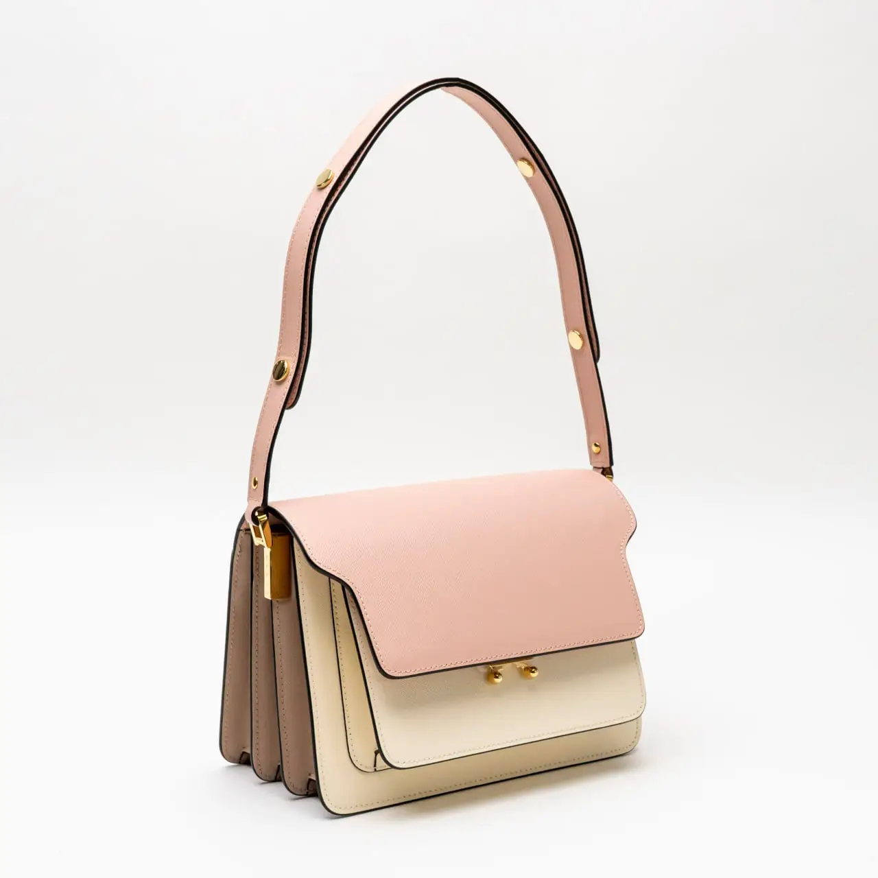 Marni Trunk Midi Shoulder Bag Camellia/Talco – voilà.id