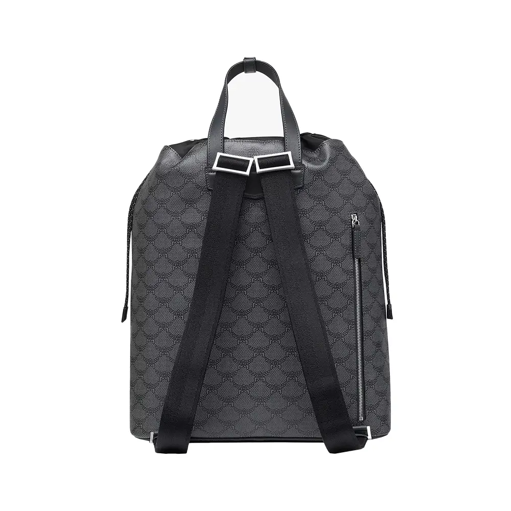 MCM Medium Himmel Drawstring Backpack In Lauretos Dark Grey