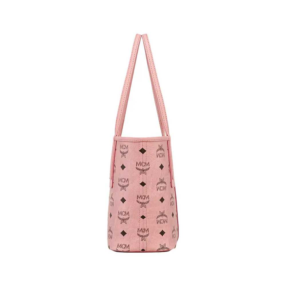 MCM Mini Liz Shopper in Visetos Monogram Nappa Tote Bag Pink
