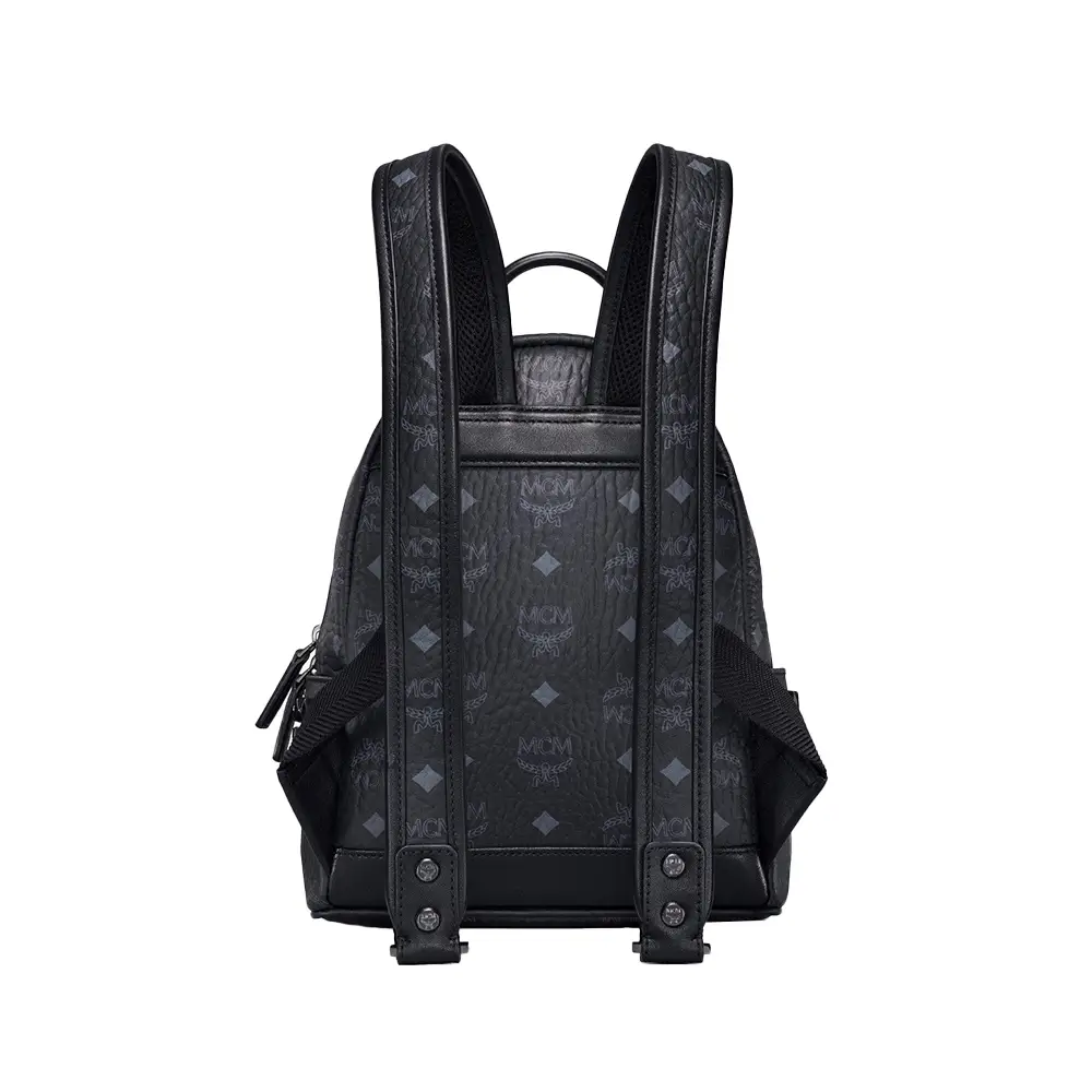MCM Stark Side Studs Mini Backpack Visetos Black – voilà.id