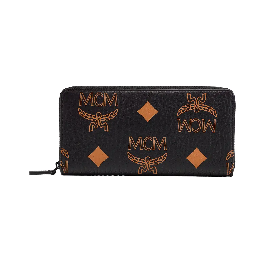 [MCM]★Maxi Visetos Zipper Around Wallet MCM Large Zip Around Wallet Maxi Visetos Black – voilà.id