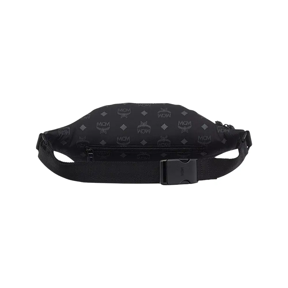 MCM Medium Fursten Monogram Nylon Belt Bag Black – voilà.id