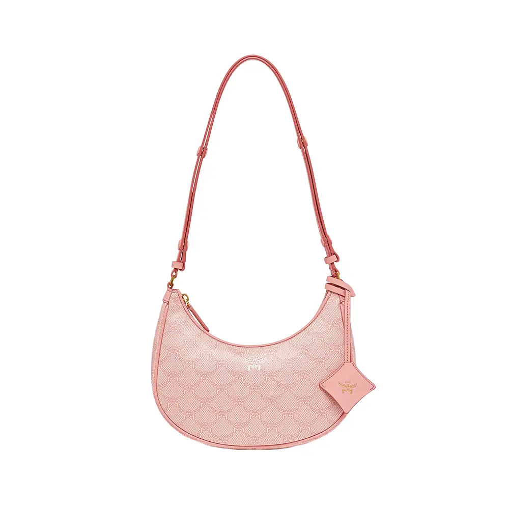 MCM Small Himmel Lauretos Ascending Moon Hobo Bag Silver