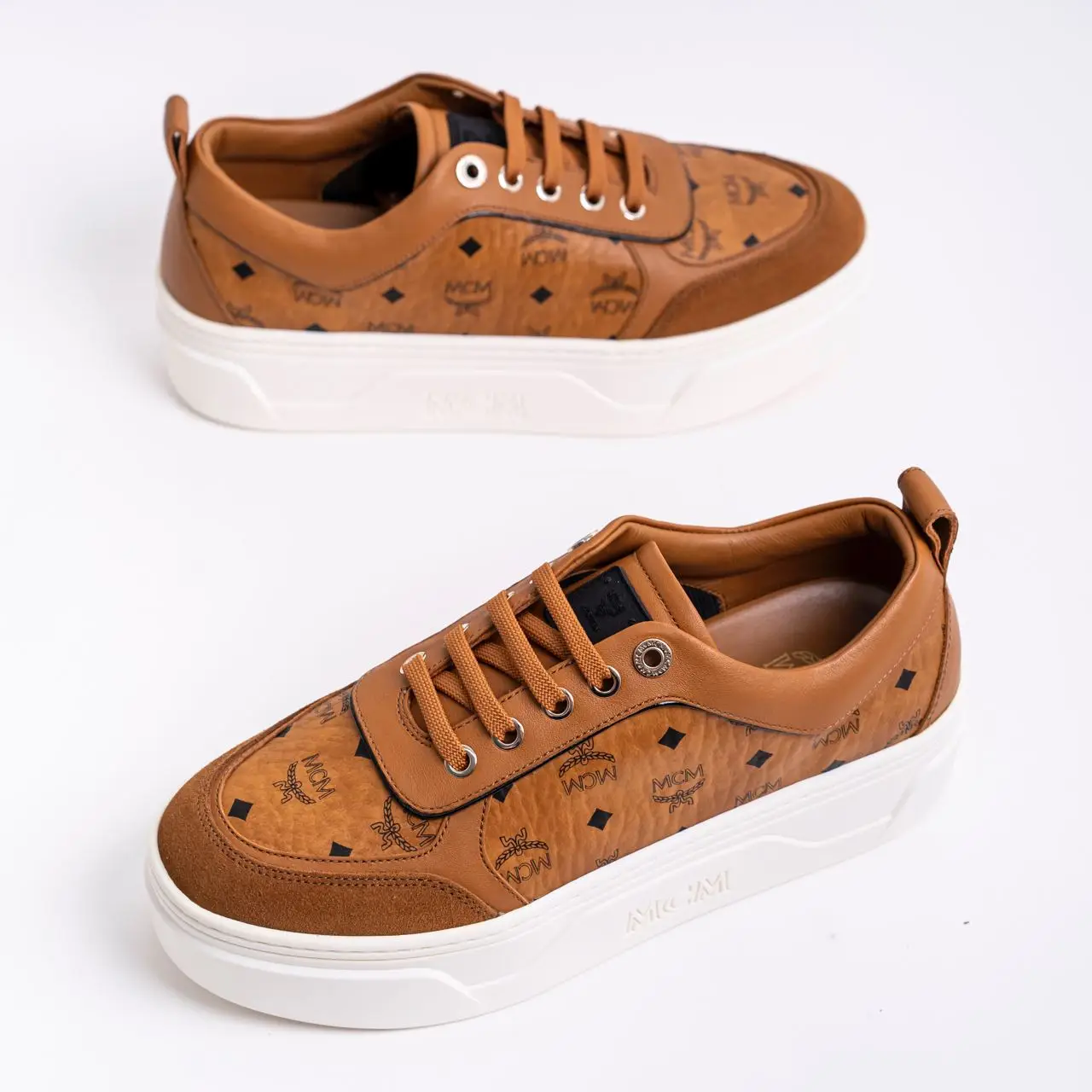 [MCM]★Skyward Platform Visetos sneakers MCM Women's Skyward Low Top Platform Sneakers | Bloomingdale's