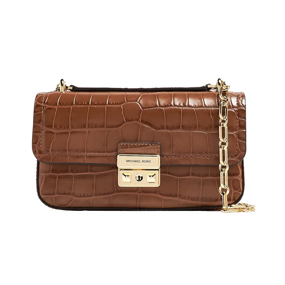 Michael Kors Tribeca Small Crocodile Embossed Leather