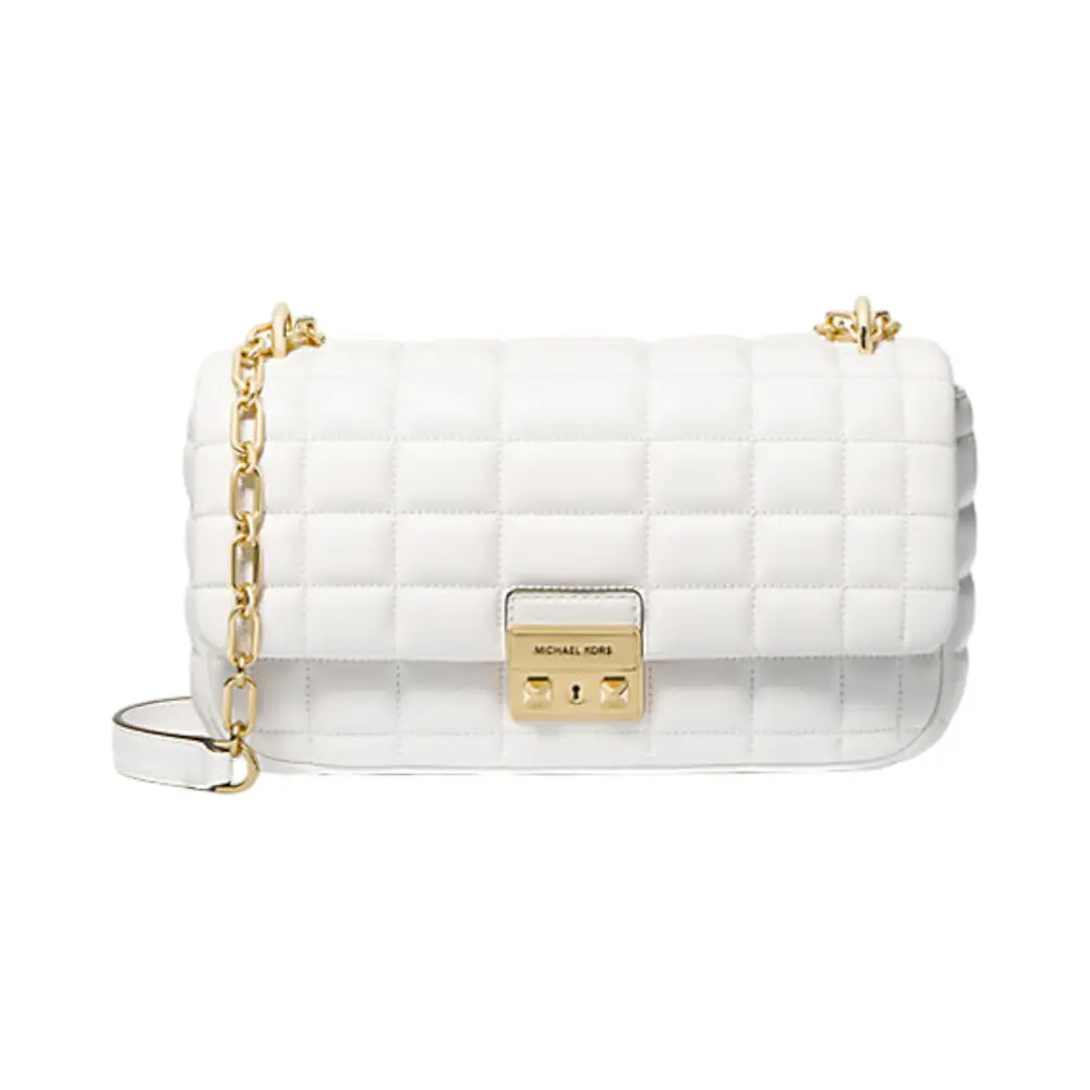 Michael Kors Hamilton top Quilt White Clutch