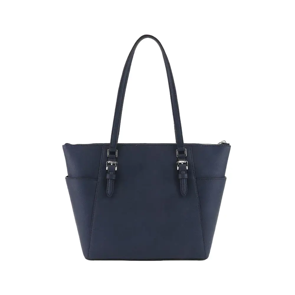 Michael Kors トートバッグ CHARLOTTE 35F0SCFT3L-NAVY Michael Kors Charlotte Tote 35F0SCFT3L Navy With Silver Hardware