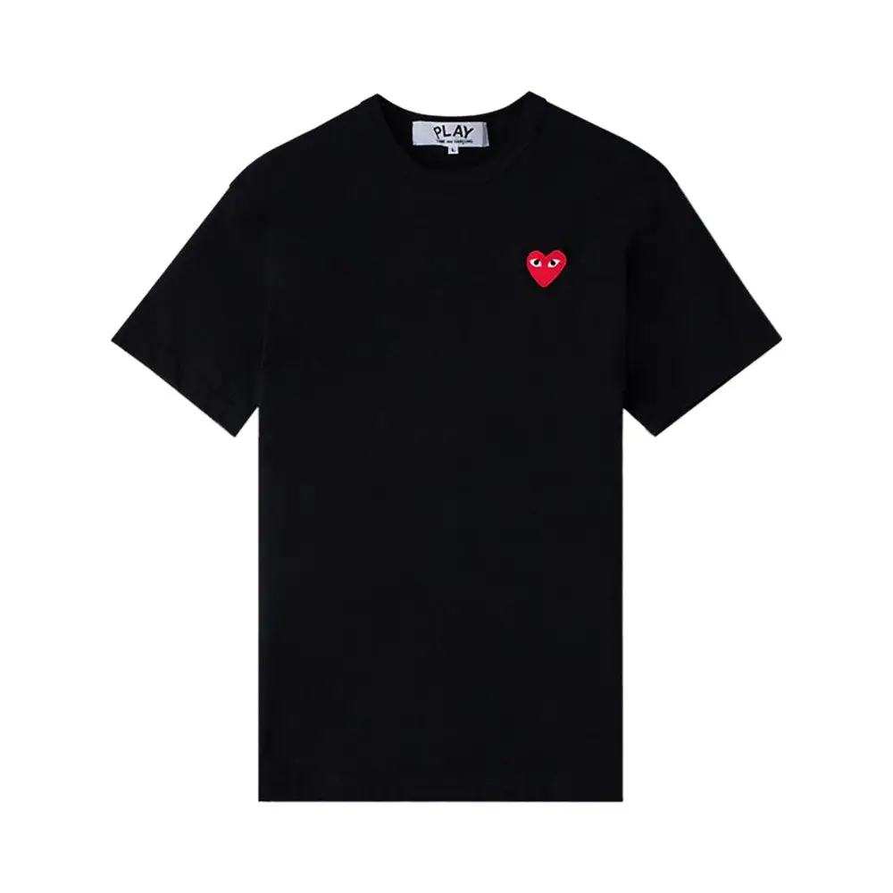 Comme Des Garcons Red Heart Patch T-Shirt Black Man – voilà.id