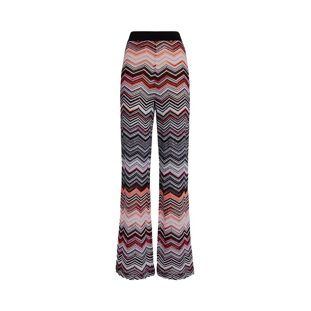 Missoni Viscose Chevron Trousers with Sequins Black Pink