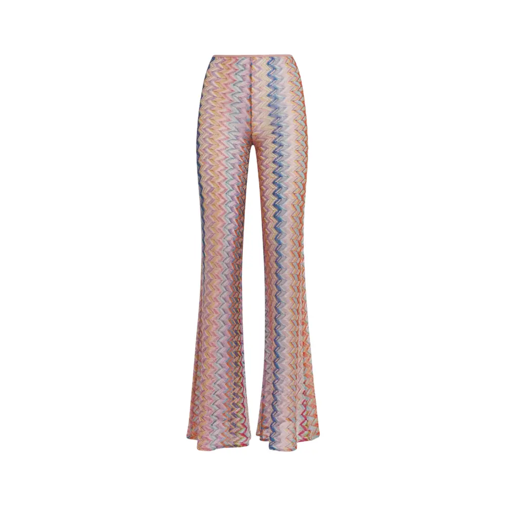 Missoni Viscose Chevron Trousers with Sequins Black Pink
