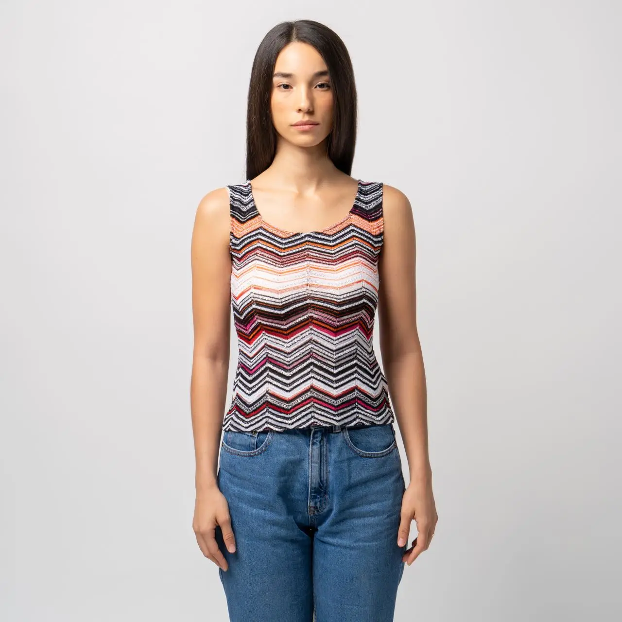 Tシャツ・カットソー MISSONI Multicolor viscose blend top with sequins Missoni Viscose Blend Top With Sequins - Red - 50% Off
