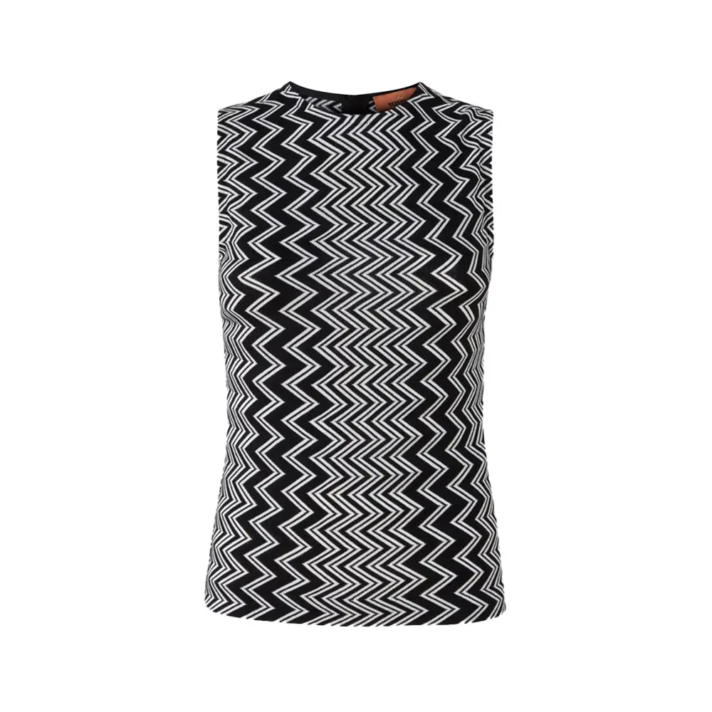 Burberry Check Stretch Cotton Blend Tank Top Black/White Burberry Check Stretch Cotton Blend Tank Top Black/White