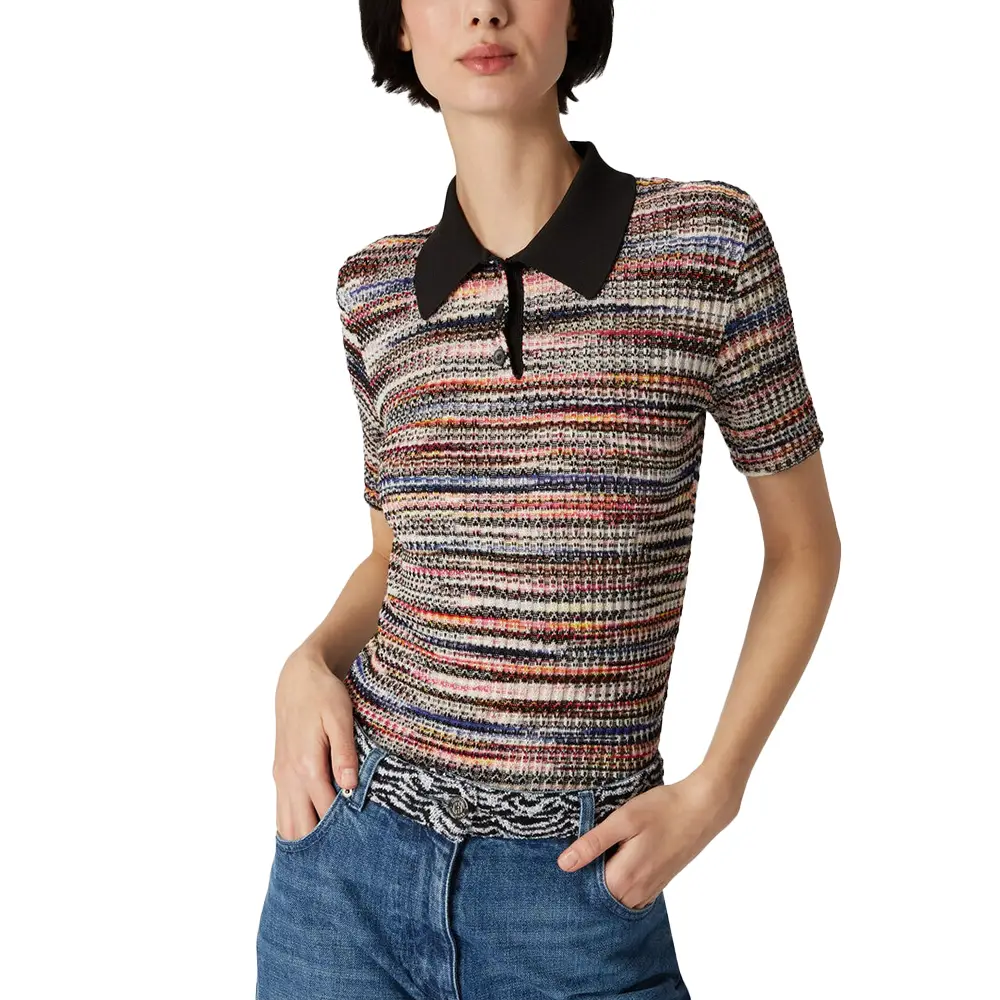 Tシャツ・カットソー MISSONI Missoni Viscose and Wool Polo Zigzag knitted polo shirt in multicoloured - Missoni | Mytheresa