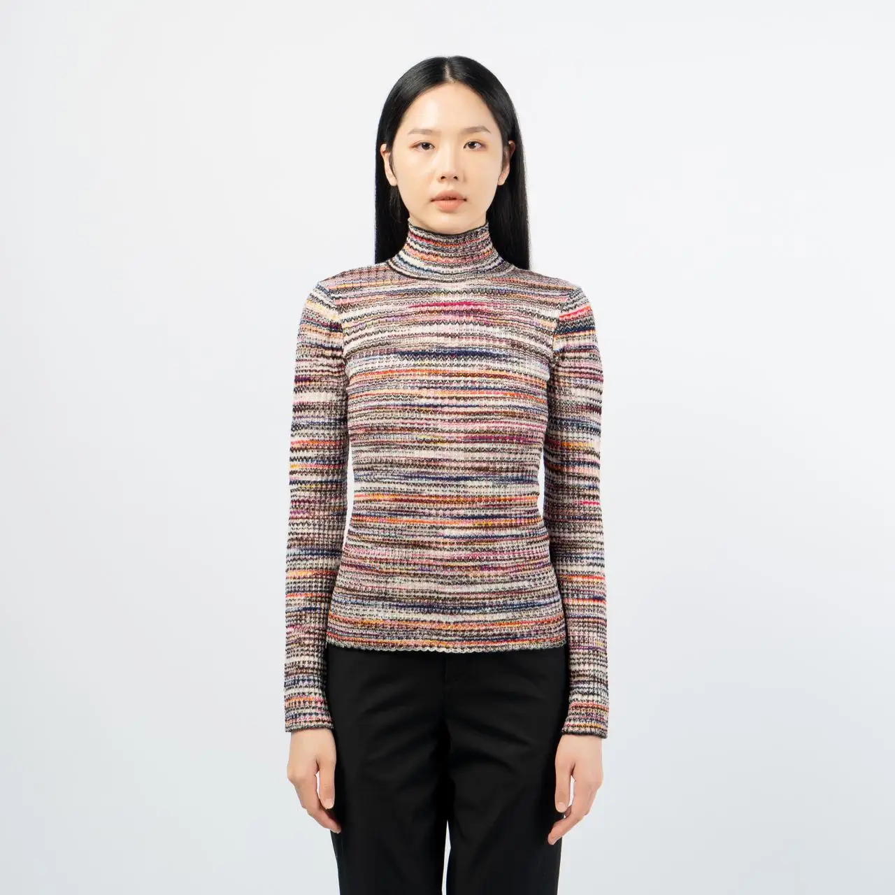 Missoni Viscose and Ribbed Wool Turtleneck Multicolour