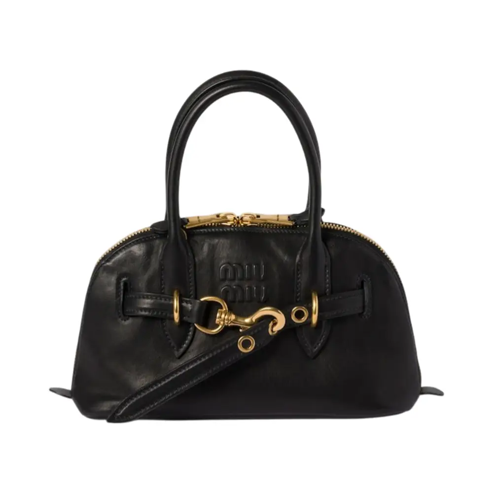 Miu Miu Aventure Nappa Leather Top-Handle Bag Black Ghw – voilà.id