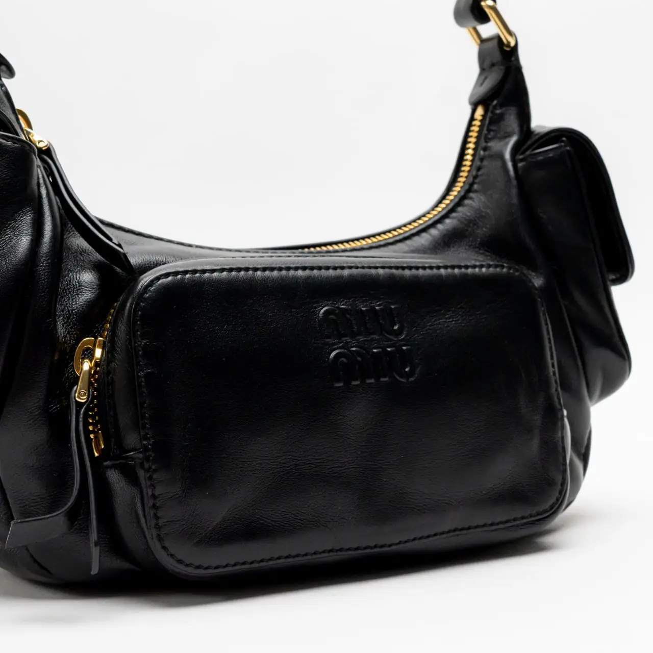 Miu Miu Pocket Shoulder Bag Nappa Leather Black – voilà.id Miu Miu Pocket Shoulder Bag Nappa Leather Black – voilà.id