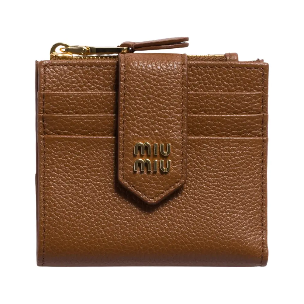 Miu Miu Small Leather Wallet Cognac – voilà.id