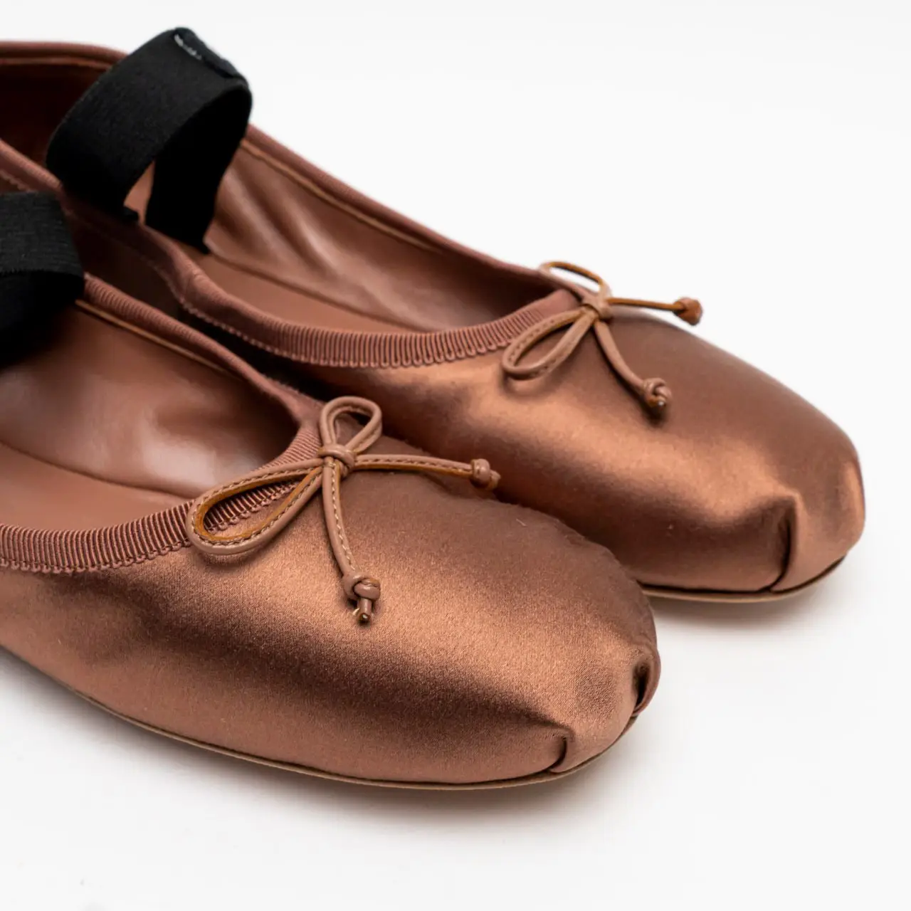 Miu Miu Satin Ballerina with Elastic Band Cocoa Brown – voilà.id Miu Miu Satin Ballerina with Elastic Band Cocoa Brown – voilà.id