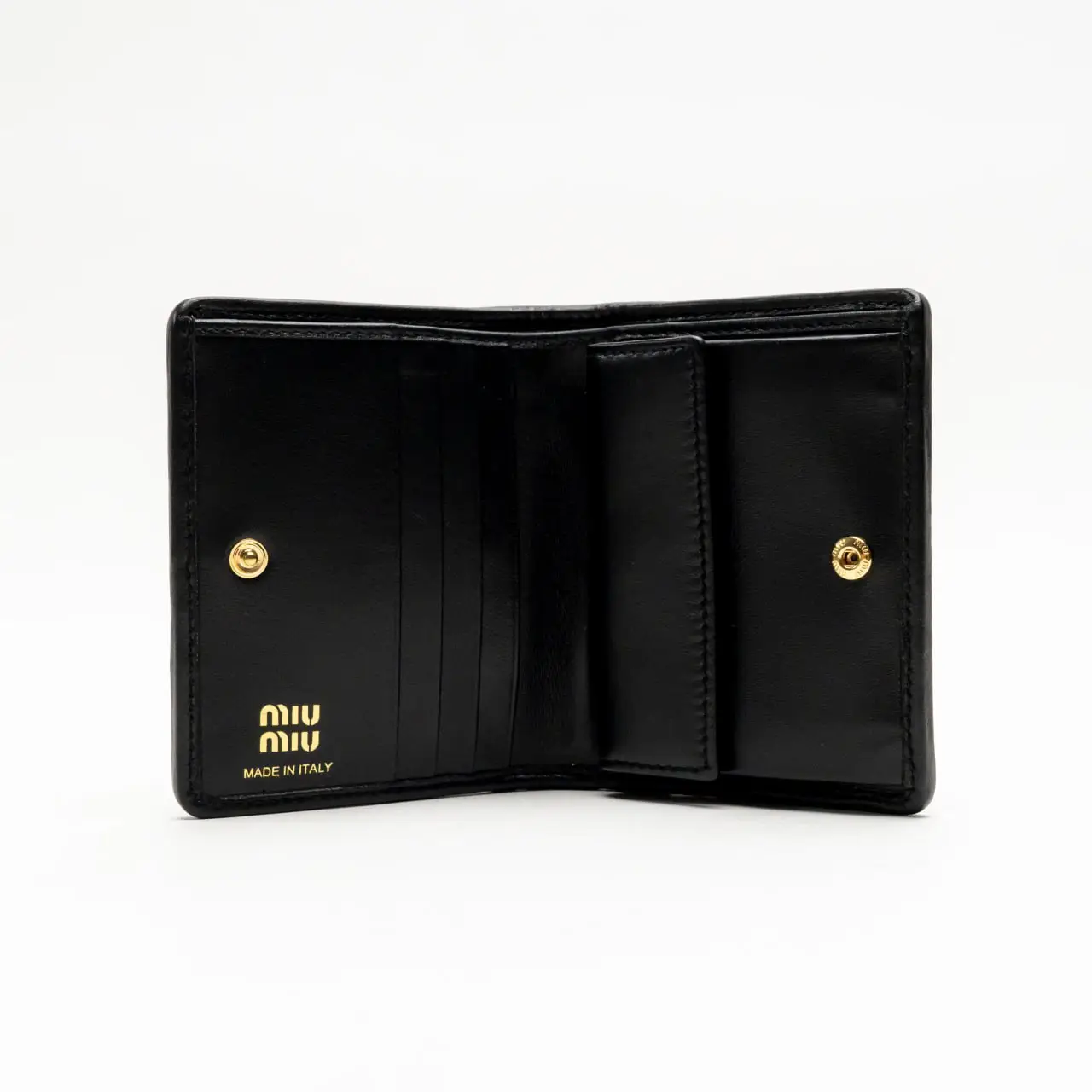 Miu Miu Small Matelassé Nappa Leather Bi-Fold Full Wallet