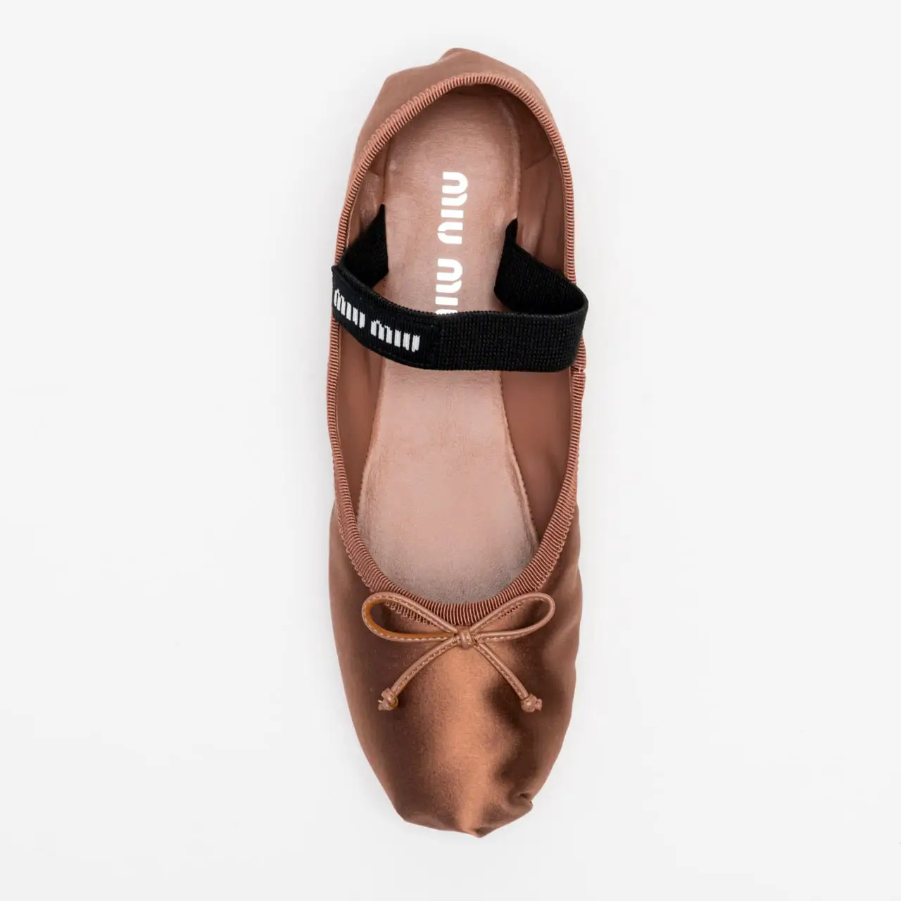 Miu Miu Satin Ballerina with Elastic Band Cocoa Brown – voilà.id Miu Miu Satin Ballerina with Elastic Band Cocoa Brown – voilà.id