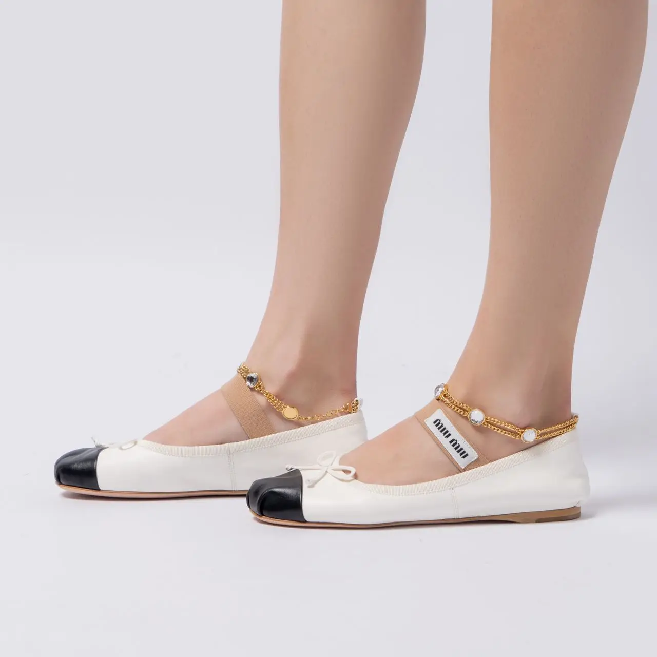 Miu miu pearl flats new arrivals