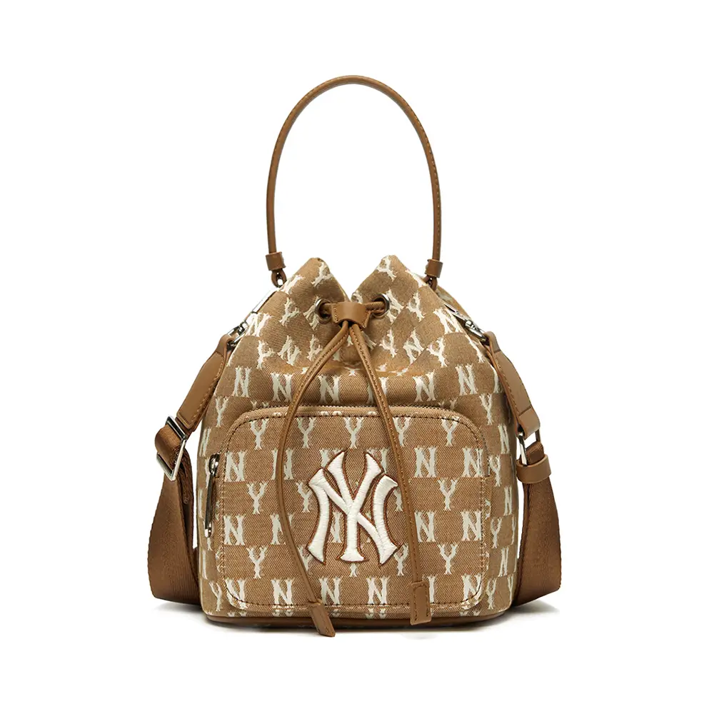 ☆MLB Korea☆ Big Classic Monogram Jacquard New Bucket Bag N MLB NY Yankees Big Classic Monogram Jacquard Bucket Bag