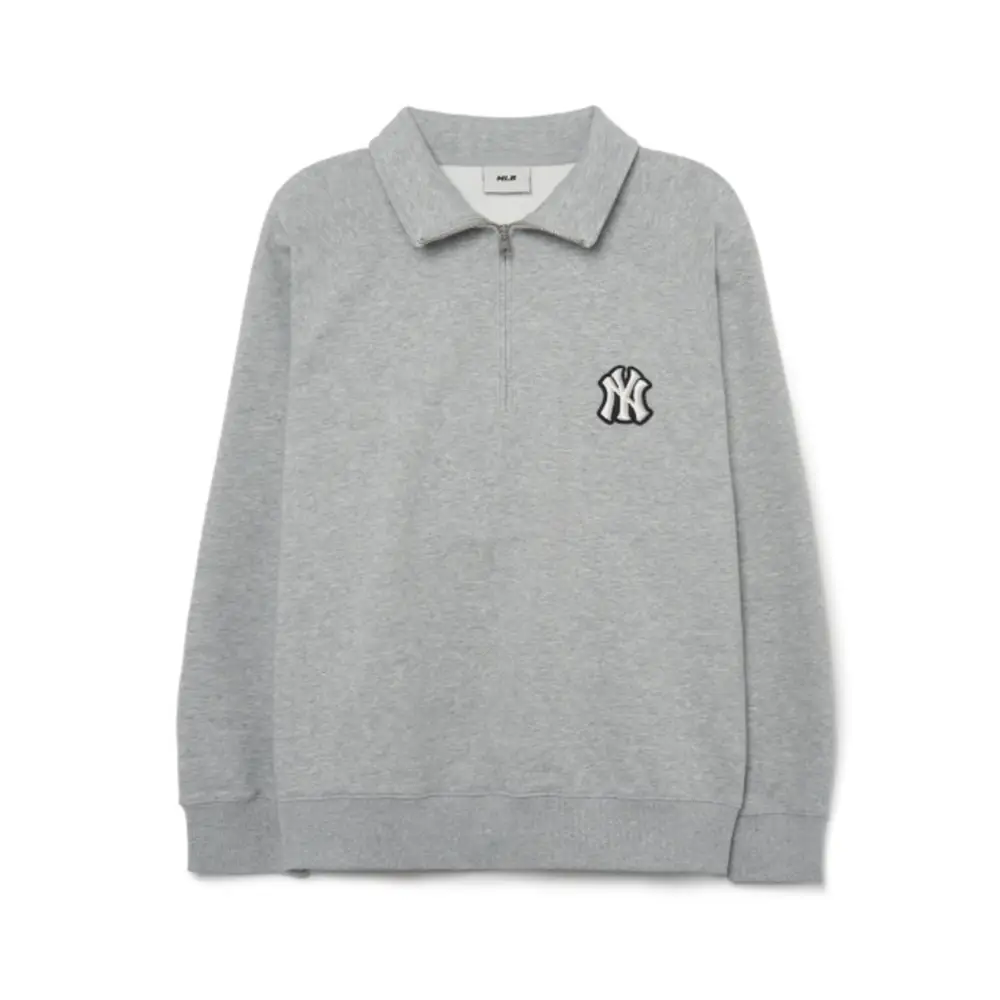 ★関税込★MLB★Basic Small Logo Half Zip Up Sweatshirt★ Áo Nỉ Sweater MLB Basic Small Logo Half Zip Sweatshirt New