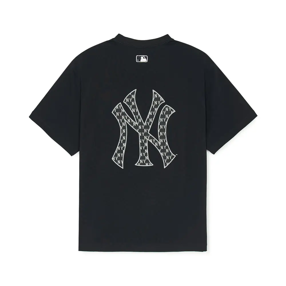 MLB NY Yankees Classic Monogram Big Lux Oversized T-Shirt Black