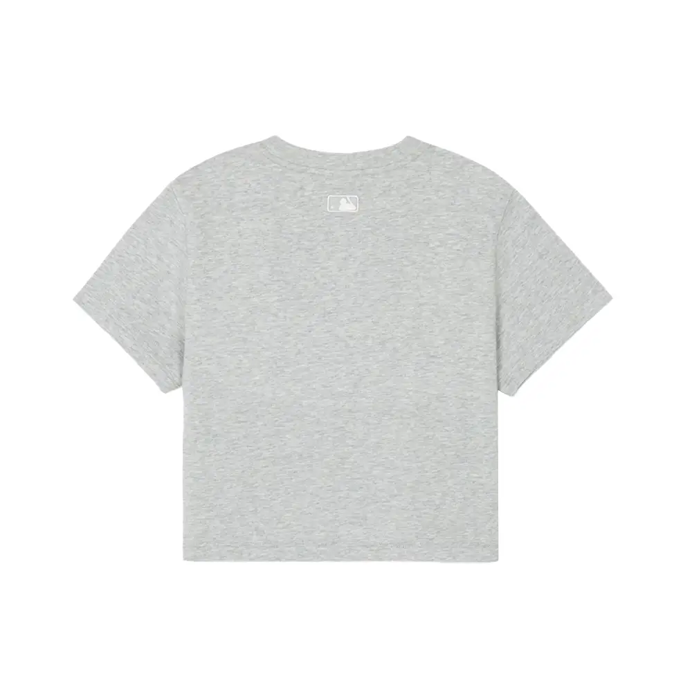 [MLB] Basic Damage Mega Logo Denim Shirts ★すぐ品切れ★ Basic Damaged Mega Logo Short-Sleeve Denim Shirt New York