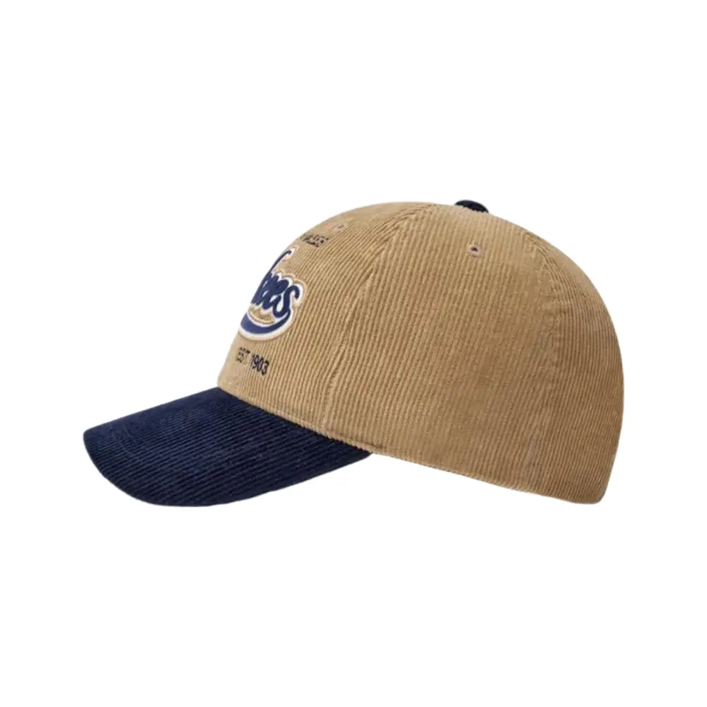 ★MLB Korea★ Varsity Corduroy Lettering Color Block Ball Ca Varsity Lettering Logo Color-Block Unstructured Ball Cap