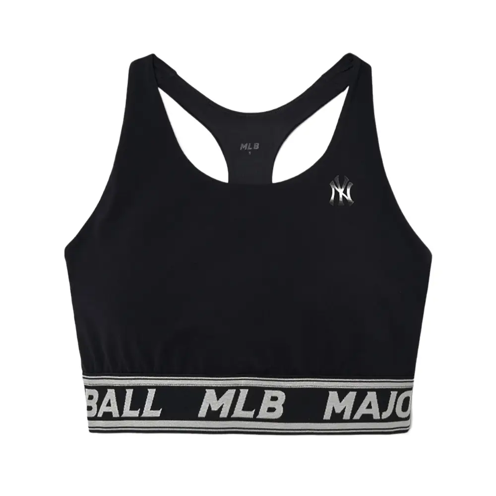MLB NY Yankees Basic Big Logo Bra Cropped Top Black – voilà.id