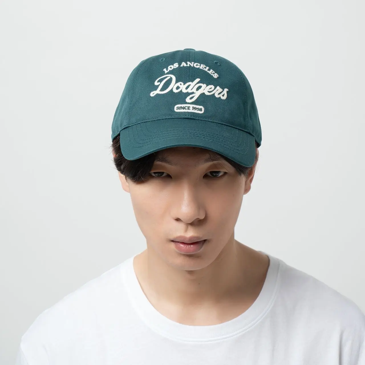 【MLB】 Varsity Lettering Washed Unstructured Ball Cap MLB LA Dodgers Varsity Lettering Unstructured Ball Cap Green