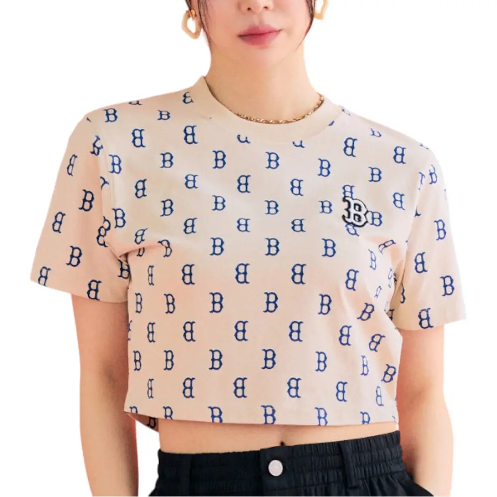 MLB Boston Redsox Classic Monogram Cropped T-Shirt Women's