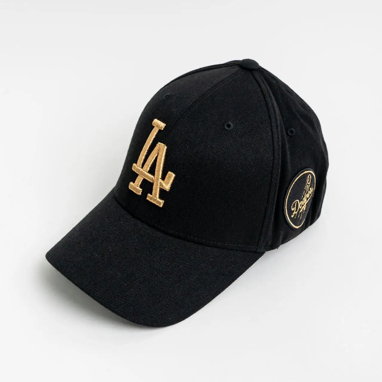 MLB LA Dodgers Circle Stamp Ball Cap Black/Gold – voilà.id