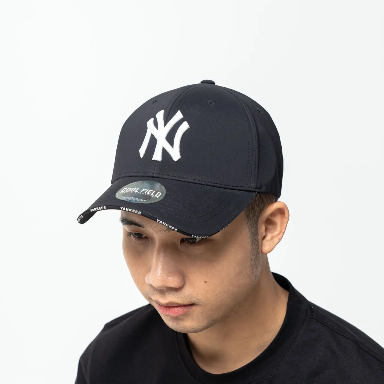 【韓国】MLB■Basic Flex Mesh Cap■NY/BLACK MLB NY Yankees Cool Field Oreo Structured Ball Cap Black