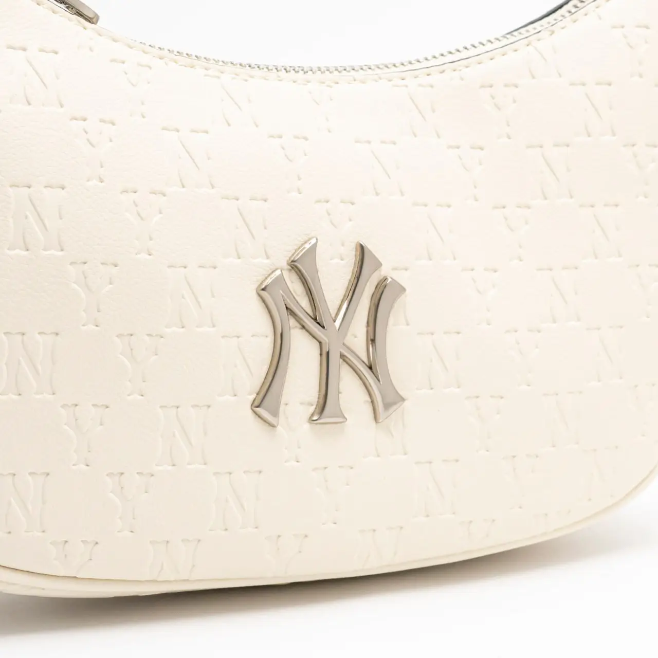 ☆MLB Korea☆ Classic Monogram Embo Hobo Bag NY Cream MLB] Classic Monogram New Embo Hobo Bag BOS D.Cream | eBay