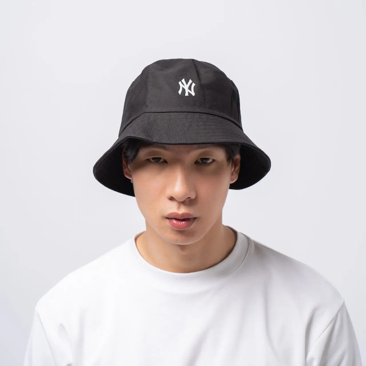 ■MLB Korea■ Basic Bucket Hat Drop Fit NY DGrey 3AHT8804N-5 MLB - Nón bucket unisex Basic Drop Fit MLB Việt Nam