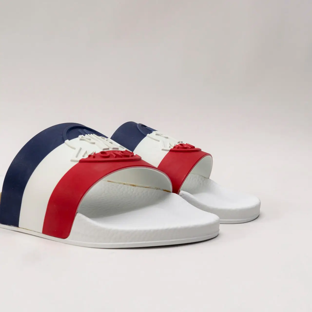 Moncler Basile French Flag Sandal Slide White – voilà.id
