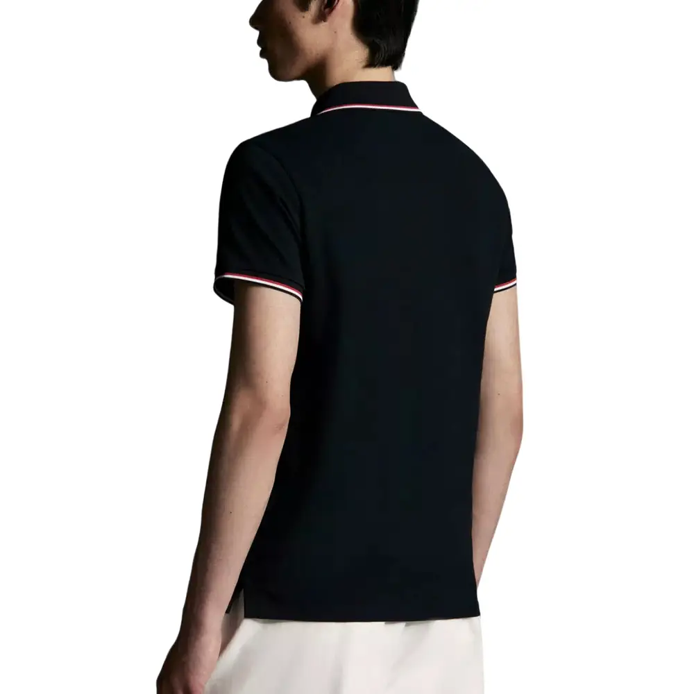 【着用1回】MONCLER 22SS POLO ブラック　xs Moncler logo-patch Polo Shirt | Blue | FARFETCH