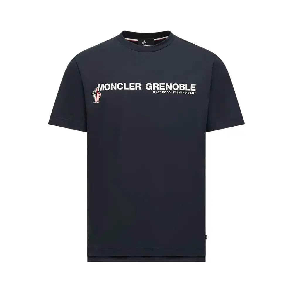 Moncler Grenoble Stretch Cotton T-Shirt Navy Blue – voilà.id