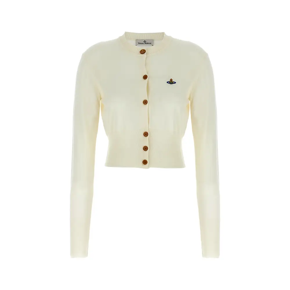 美品✩regleam basic logo cardigan white S RET_ECOMM_04.10.