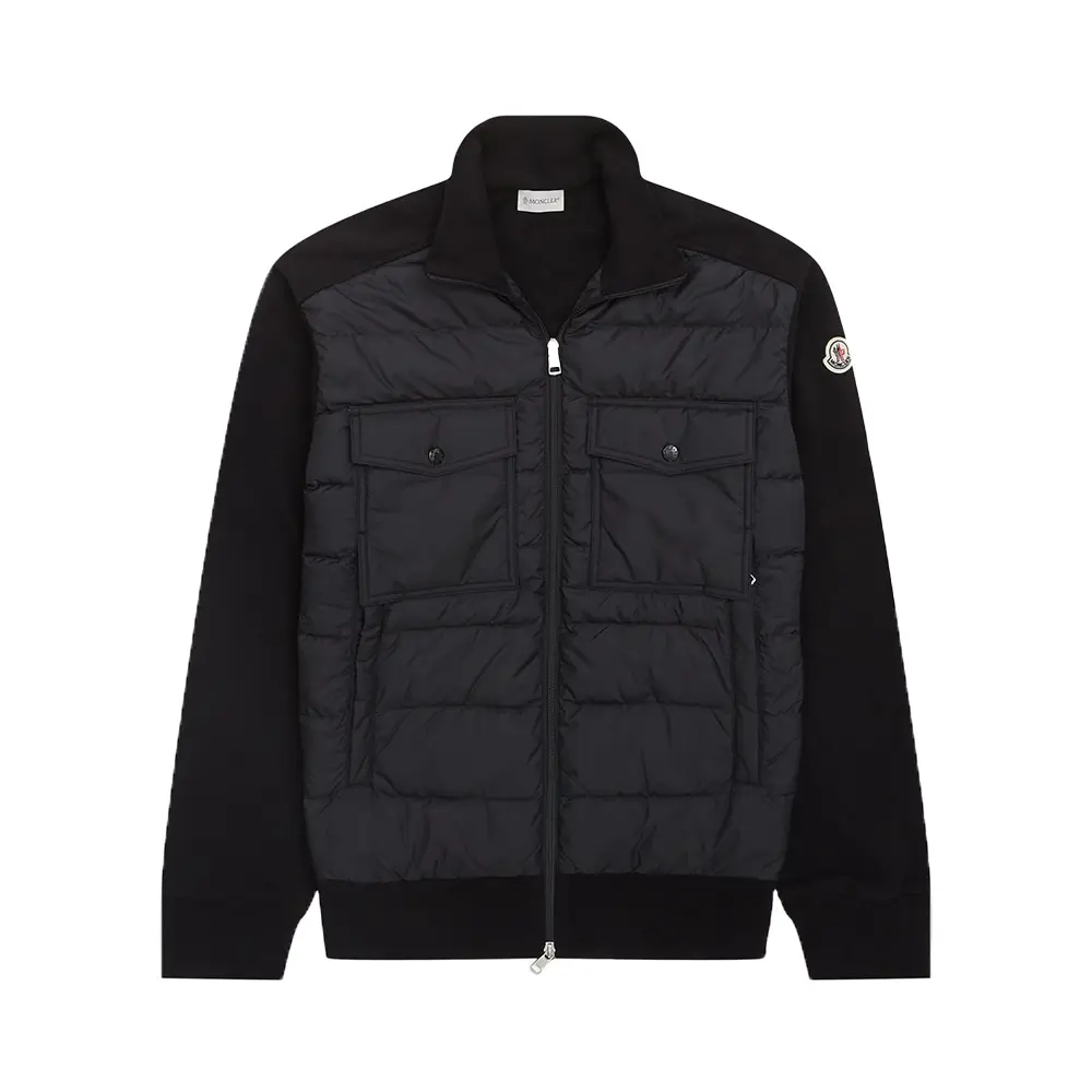 MONCLER☆24FW ボックスパッチ ハイネック パッド入りジャケット Moncler Padded Zip-Up Sweatshirt Black Men – voilà.id