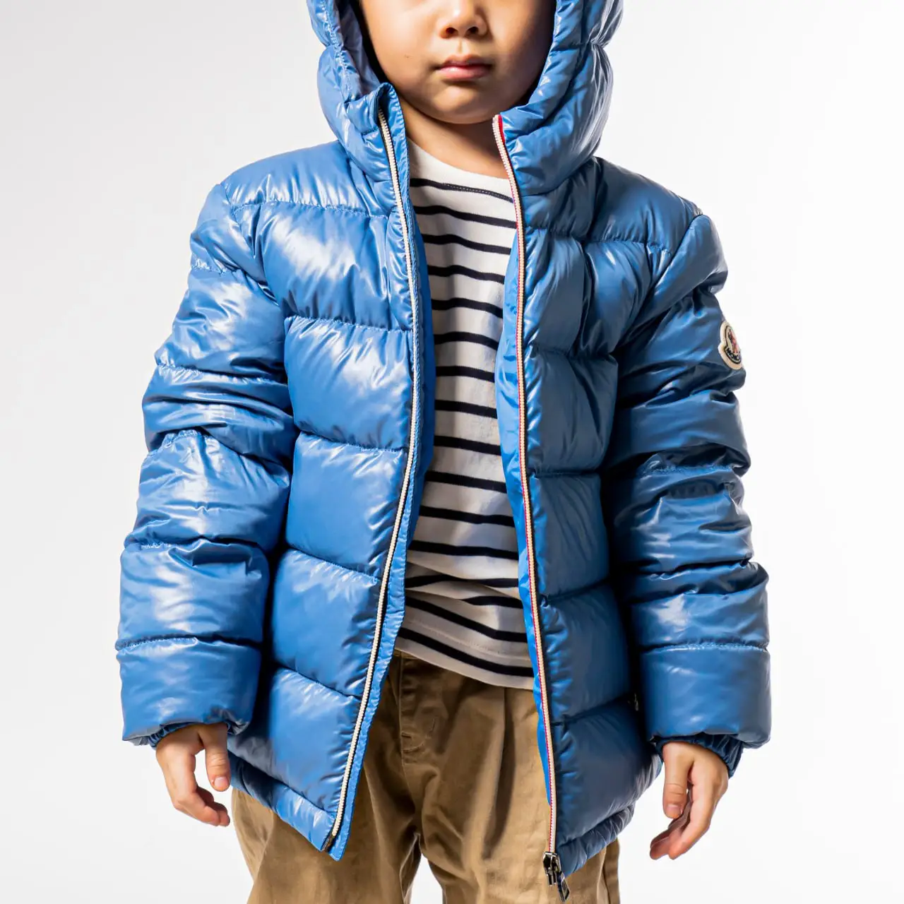Moncler Kids New Aubert Down Jacket Light Blue Boys – voilà.id